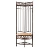 Metal Corner Hall Tree Foyer Entryway Shoe Storage Bench Coat Rack in Copper