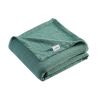 King size Lightweight 100-Percent Cotton Reversible Knit Blanket in Green