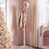 Modern Solid Wood Coat Rack Entryway Hall Tree Hat Stand in Pink