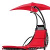 Red Single Person Sturdy Modern Chaise Lounger Hammock Chair Porch Swing