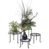 Set of 4 - Indoor Outdoor Black Metal Plant Stand