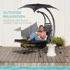 Black Single Person Sturdy Modern Chaise Lounger Hammock Chair Porch Swing