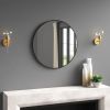 Round 18-inch Wall Mirror in Black - Living Room Bedroom Accent Bathroom Mirror