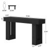 Modern Farmhouse 63-inch Narrow Entryway Console Sofa Table in Black Wood Finish