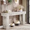 Modern Farmhouse 63-inch Console Sofa Table in Rustic White Wood Finish