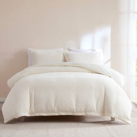 Full / Queen 3-Piece Off White Boucle Duvet Cover Set