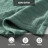 Full/Queen size Lightweight 100-Percent Cotton Reversible Knit Blanket in Green