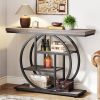 Modern 41-inch Wide Narrow Entryway Console Table with Grey Wood Finish Shelves
