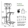 Elegant Black Metal 4-Shelf Plant Stand