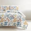 King/CAL King 3 Piece Botanical Floral Lightweight Quilt Set