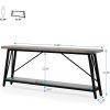 Heavy Duty 70-inch Industrial Grey Wood Top Sofa Table with Black Metal Frame