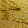 Full / Queen 3-Piece Mustard Yellow Velvet Embroidered Lavishly Soft Quilt Set