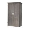 Armoire with Drop Leaf Laptop Desk Craft Table in Grey Oak Finish - Made in USA