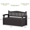 Heavy Duty Black Plastic Outdoor Storage Garden Bench Patio Deck Box