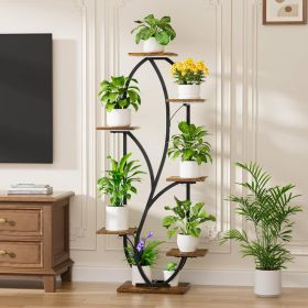 Modern 54-inch Tall Indoor Plant Stand Display Shelf with Grow Lights