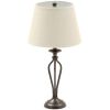 Traditional Bronze Metal Finish Table Lamp with Beige Linen Shade