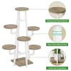 Modern Industrial Indoor Multi-Tier Plant Stand with White Metal Frame