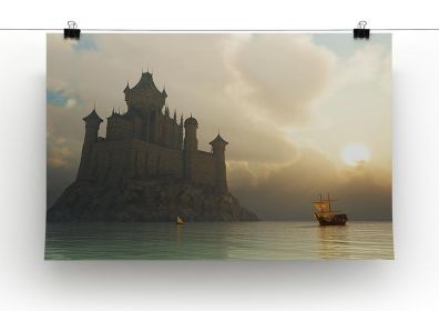 Ancient vessel at sunrise Canvas Print or Poster (Type: Poster Print, size: 28" x 20" / 70cm x 50cm (approx))