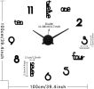 Large Modern Art Deco Wall Clock Silent Acrylic Unique Decorative Wall Clocks for Living Room Bedroom Home Office Hotel Classroom (Black)