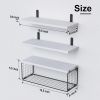 Bathroom Shelf Over Toilet, Floating Bathroom Shelf Wall Mounted with Wire Basket, Floating Shelf for Wall Décor