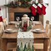 Christmas Table Runner 13x72 Inch, Xmas Trees Snowflakes Winter Holiday Decorative Farmhouse Table Decorations for Kitchen Dinning