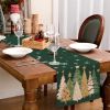 Christmas Table Runner 13x72 Inch, Xmas Trees Snowflakes Winter Holiday Decorative Farmhouse Table Decorations for Kitchen Dinning